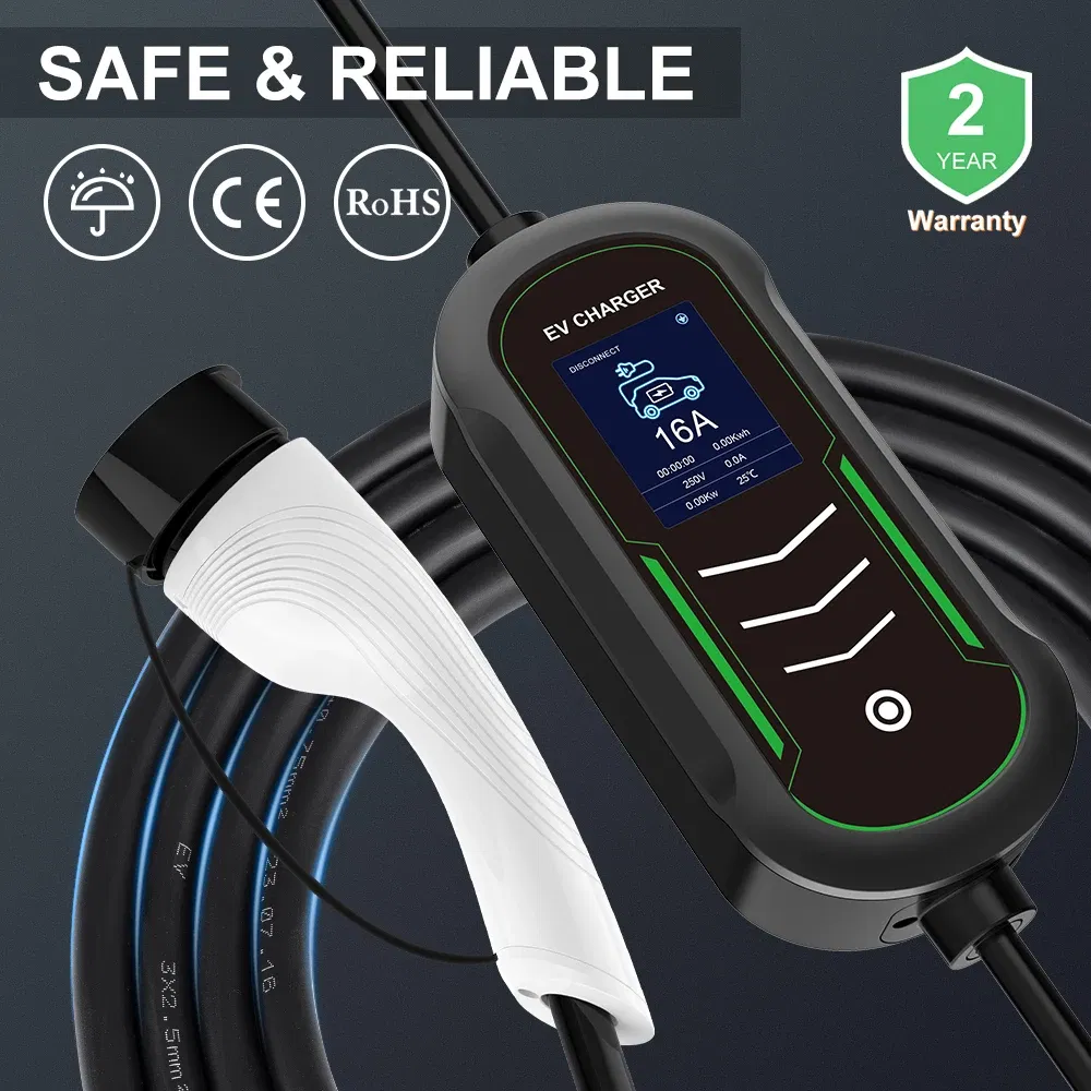 IPENGEN Portable EV Charger 220V 7KW J1772 Type1 IEC62196 Type2 GBT Charger 32A Adjustable Current Charger for Electric Car