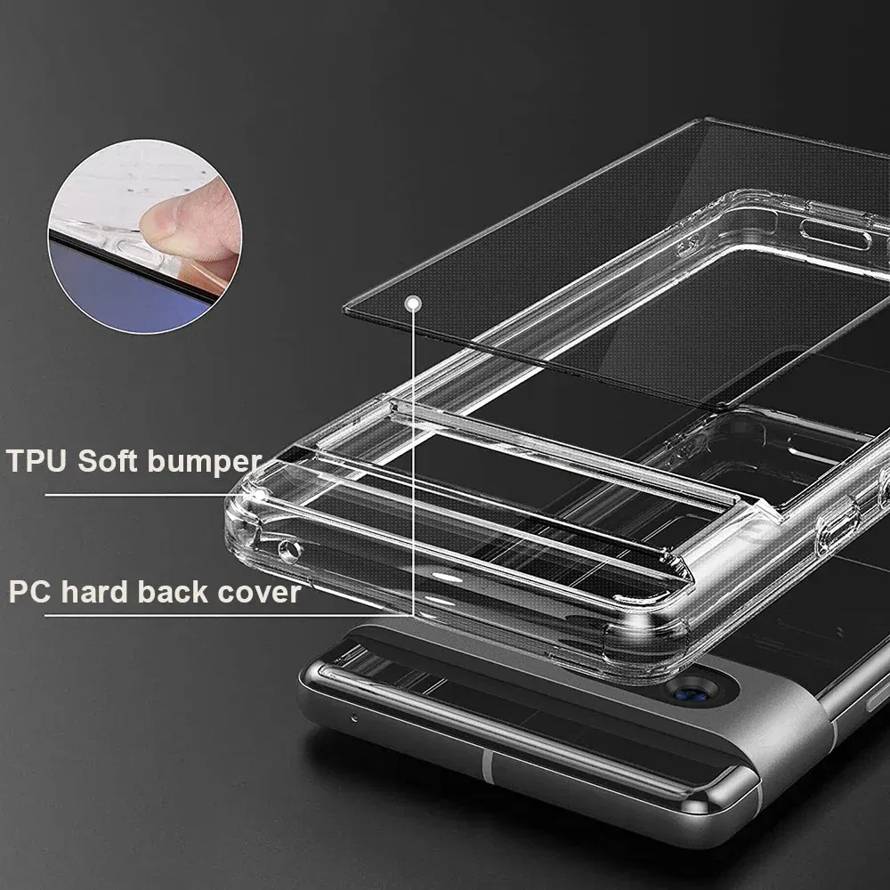 Color: Clear, Material: aluminum - Transparent Magnetic for Magsafe Wireless Charge Phone Case for Google Pixel 9 8 Pro XL 7 7A Shockproof Clear Anti-fall Cover