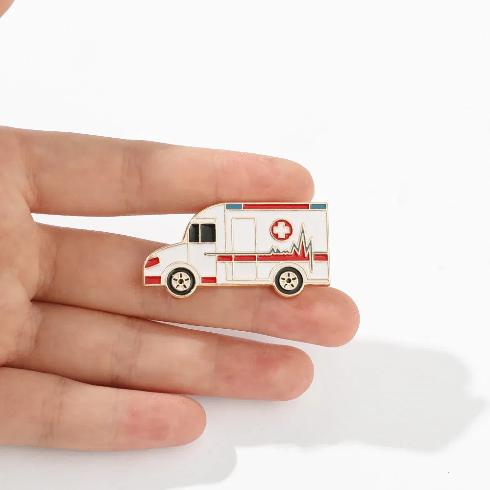 Hospital Red Cross Ambulance Pins Badges Brooches Lapel Enamel Pin Medical Doctor Nurse Medical School Graduation Gift jewelry