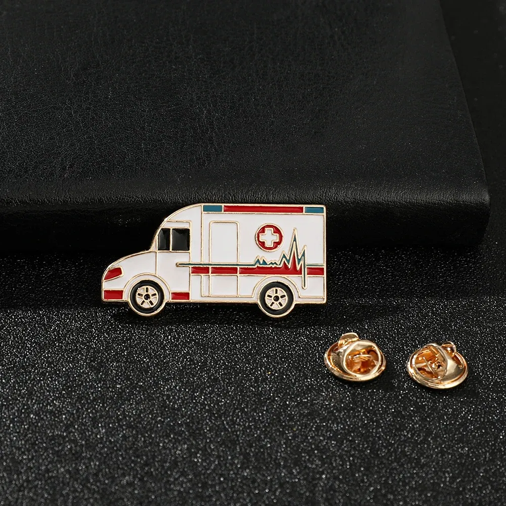 Hospital Red Cross Ambulance Pins Badges Brooches Lapel Enamel Pin Medical Doctor Nurse Medical School Graduation Gift jewelry