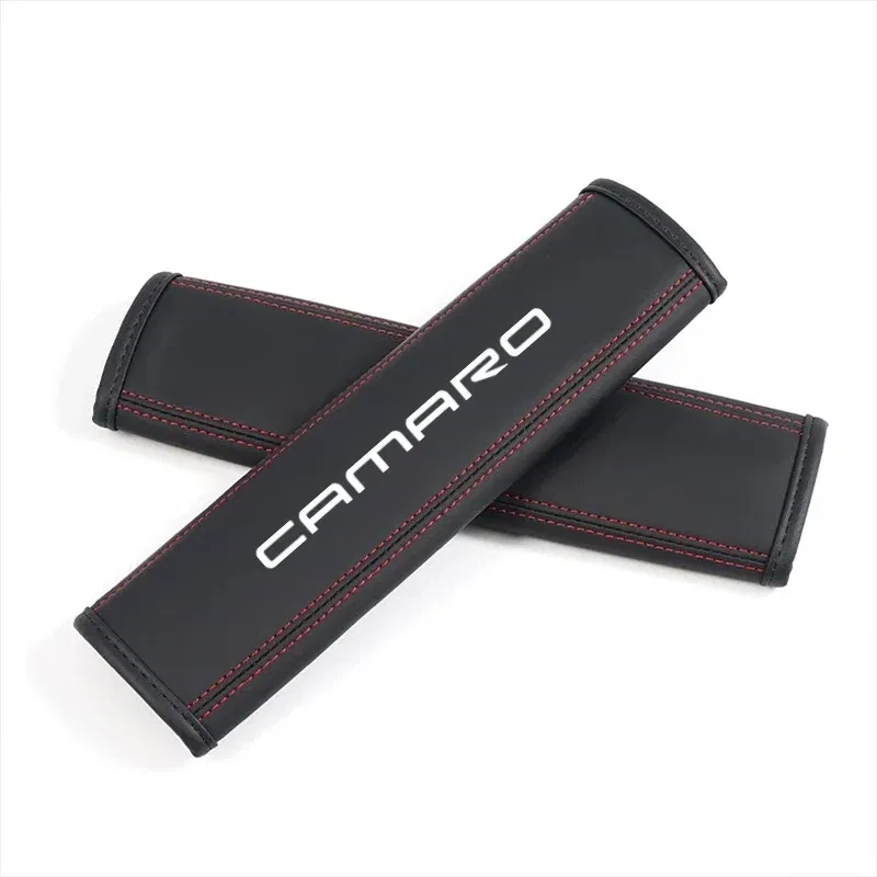 Color Name: PURPLE - 2Pcs Nappa Leather Seat Belt Shoulder Cover Pads for Chevrolet Camaro SS RS LT ZL1 2016 2017 2018 2019 2020 Car Accessories