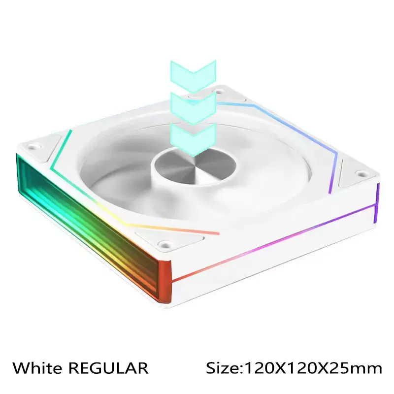 Color: green, Blade Color: Other, RGB Support: A-RGB - UPSIREN UF-3 Prism 7PRO Computer Case Cooling Fan,Double-sided full lens,12CM ARGB motherboard synchronization，CD pattern axis
