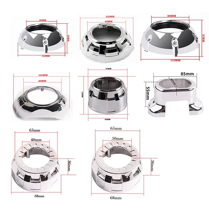 Color: Orange - SANVI 2.5INCHES 3INCHES BI XENON/LED Projector lens mask  shrouds Car light accessories