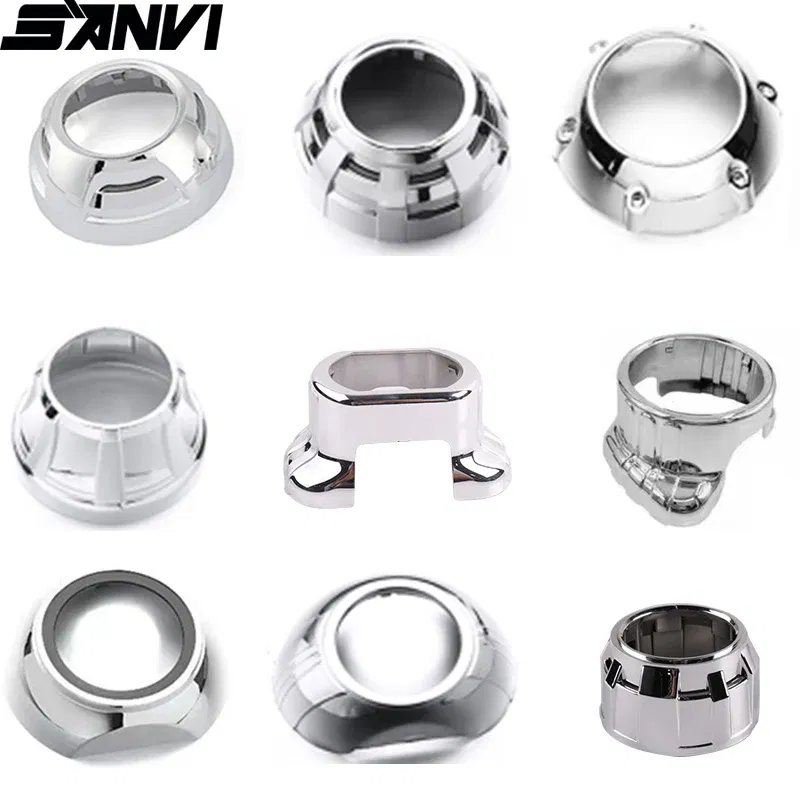 Color: Orange - SANVI 2.5INCHES 3INCHES BI XENON/LED Projector lens mask  shrouds Car light accessories