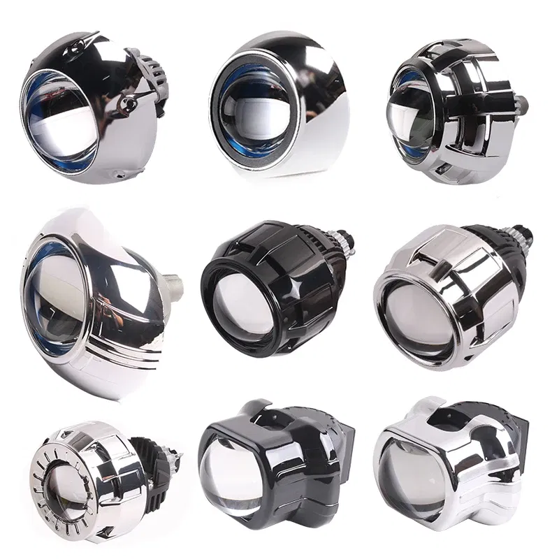 Color: Orange - SANVI 2.5INCHES 3INCHES BI XENON/LED Projector lens mask  shrouds Car light accessories