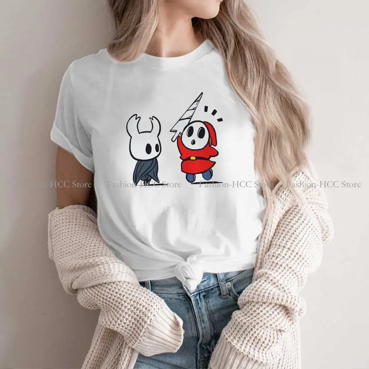 Color: WHITE, Size: L - Shy Guy Classic Unique Polyester TShirt Hollow Knight Game Top Quality Hip Hop Gift Idea T Shirt Stuff