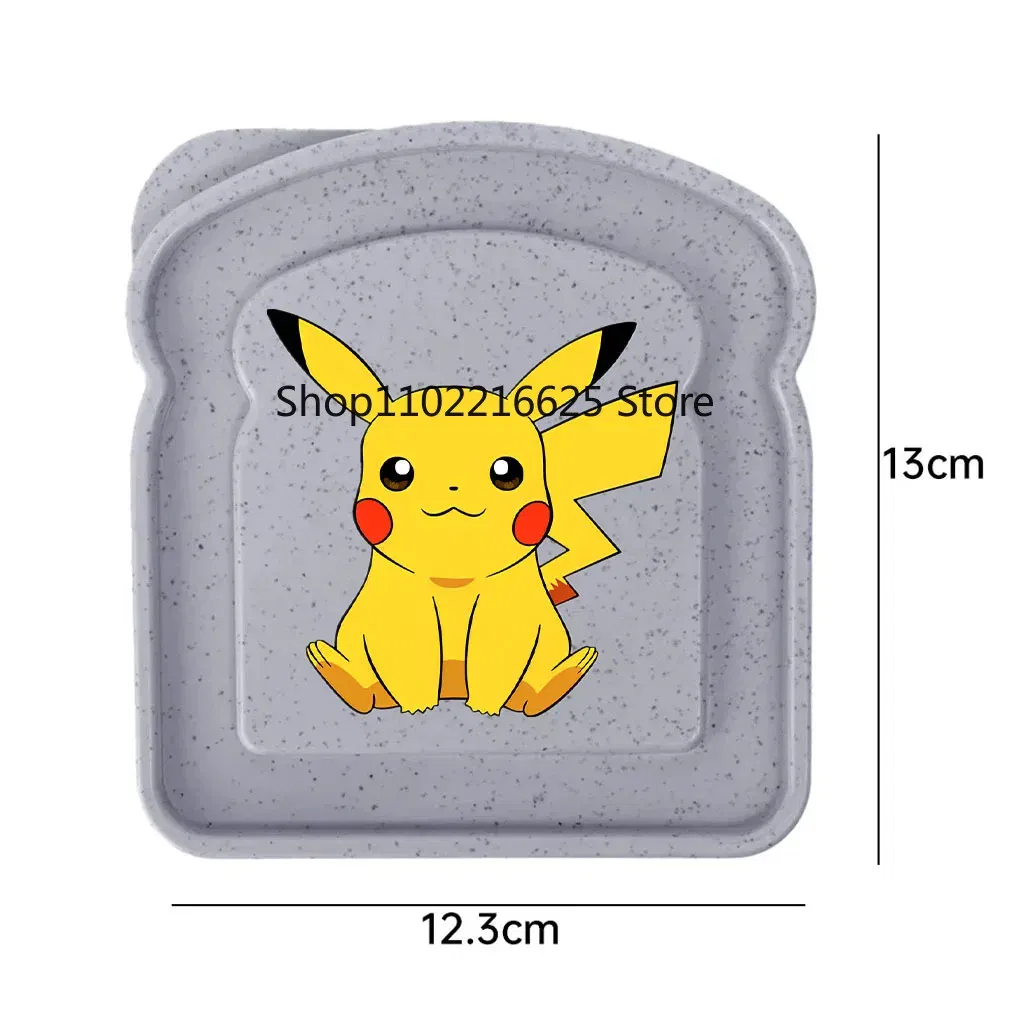 Color: Silver - new pokemon Sandwich Containers Lunch Toast Storage Box With Lid Portable Food Storage Reusable Microwave Lunch Sandwich Box