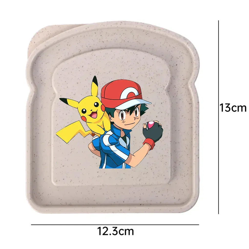 Color: Silver - new pokemon Sandwich Containers Lunch Toast Storage Box With Lid Portable Food Storage Reusable Microwave Lunch Sandwich Box