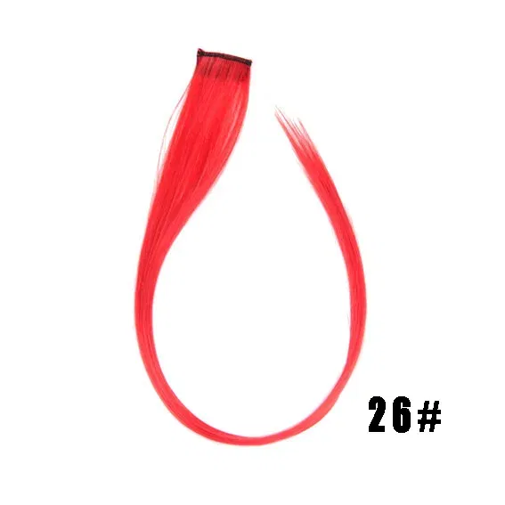 Color: T1/27, Stretched Length: 22inches - 22" Long 37 Colors Synthetic Straight Hairpieces Hair Extensions Anti-flaming Clip In One Piece Synthetic Hair Extension