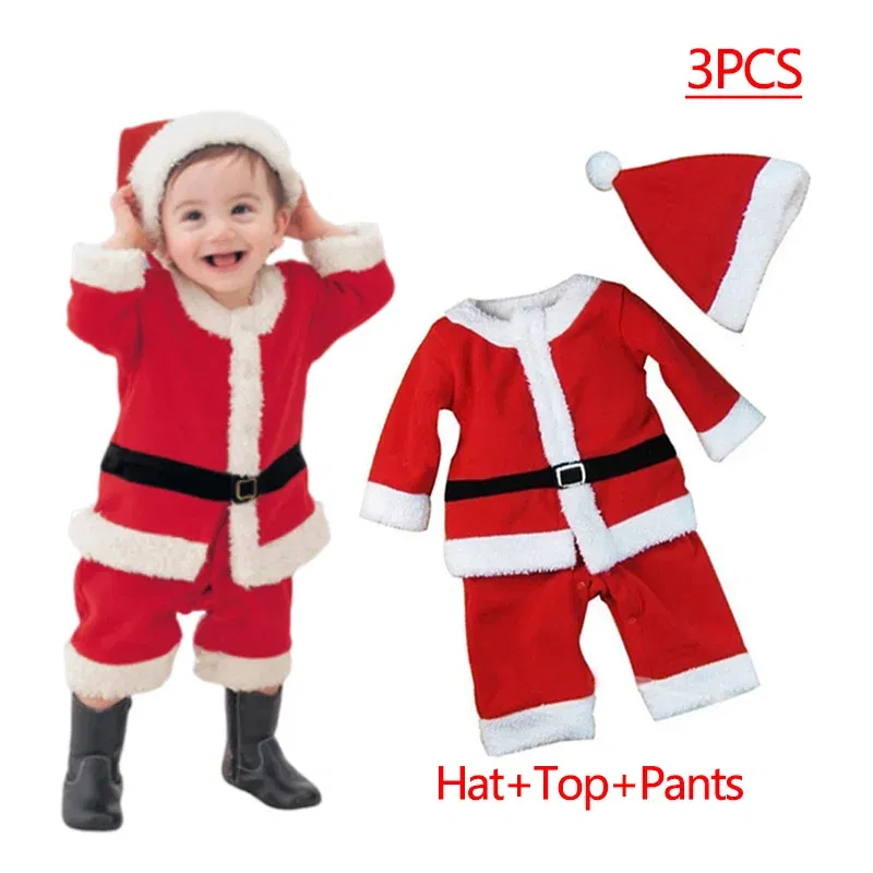 Color: Chocolate, Kid Size: 12 - New Year Kids Santa Claus Costume Green Elf Cosplay Christmas Carnival Party Fancy Dress for Girls Boys Red Xmas Clothes Set
