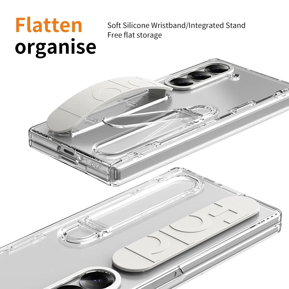 Color: Gold, Material: Denim - Touch Pen Case For Samsung Galaxy Z Fold 6 5 4 3 Skin Friendly Folding Hinge with Elastic Wrist Band Screen Tempered Film Cover