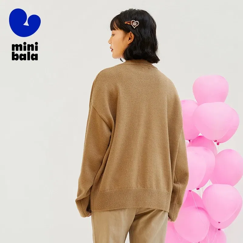 Color: Brown, Size: Mother 4XL, Ships From: CHINA - Mini Bala Cardigan Sweater Girls 2024 Spring and Autumn New Arrival Mother-Daughter Outfit Parent-Child Coat