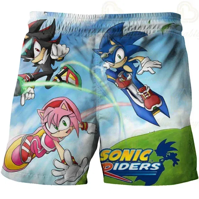 Color: Yellow, Kid Size: 3T - New Anime Kids Sonic Shorts Fashion Boys Girls Clothes Harajuku Cute Baby Cartoon Casual Summer Boy Boy Beach Pants