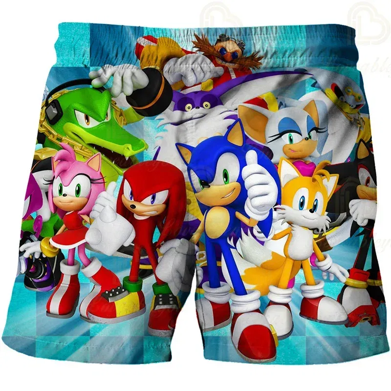 Color: Yellow, Kid Size: 3T - New Anime Kids Sonic Shorts Fashion Boys Girls Clothes Harajuku Cute Baby Cartoon Casual Summer Boy Boy Beach Pants