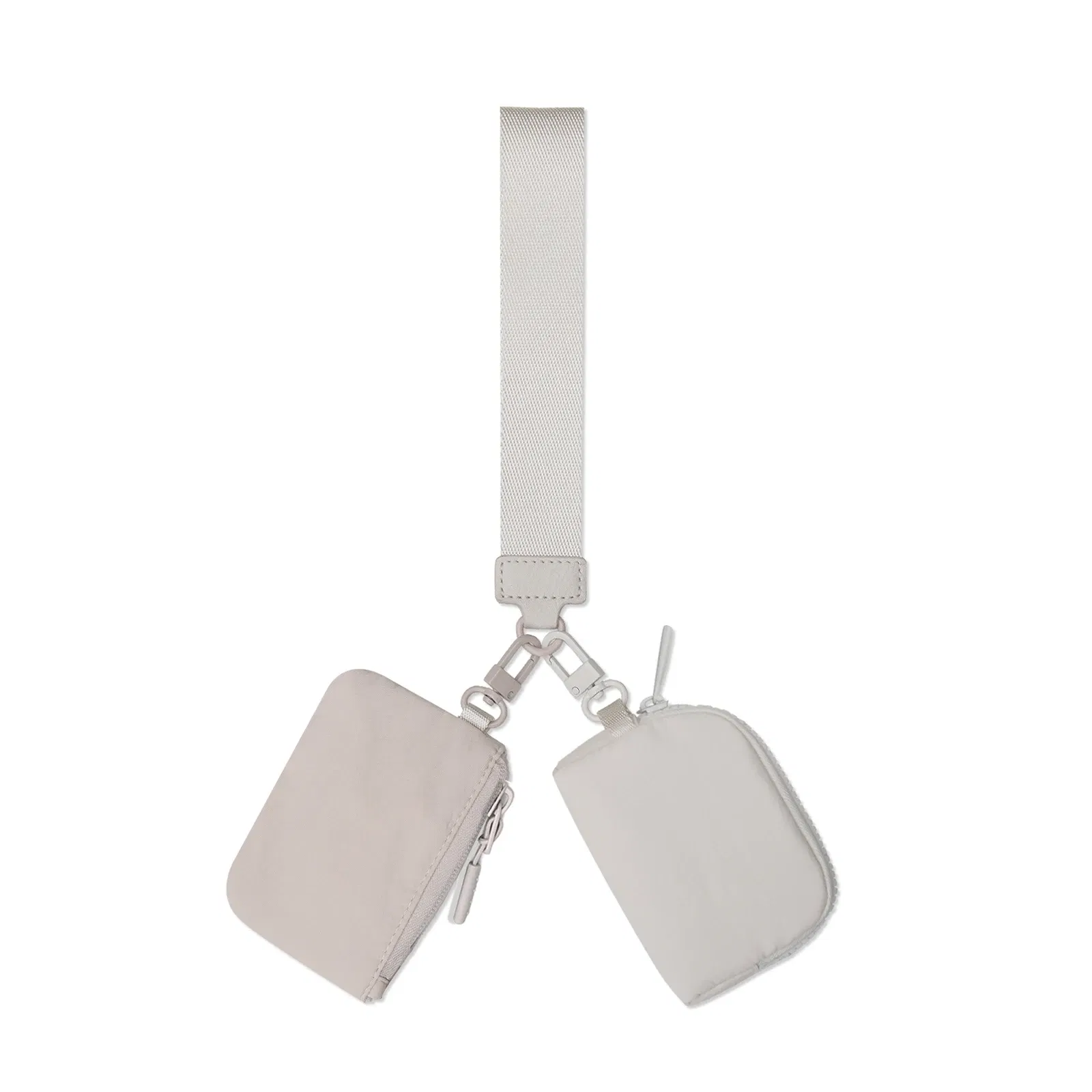 Color: Dark Grey - Mini Dual Coin Pouch Solid Color Wristlet Keychain Wallet Change Pocket Handbag lulu Coin Purse Women Portable  Key Card Holder