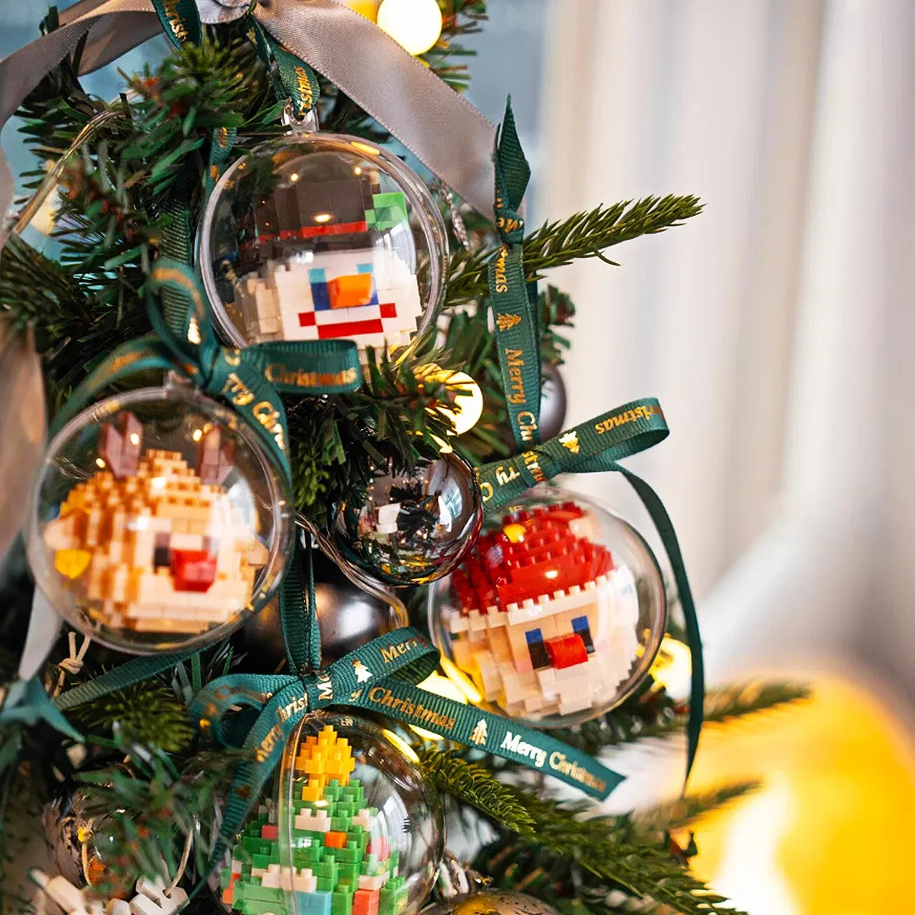 Color: Blue - Santa Claus Building Blocks Christmas Bricks Gift Kids Toy Home Decoration Micro Particle Bricks Diy Assembly Games Xmas Gift