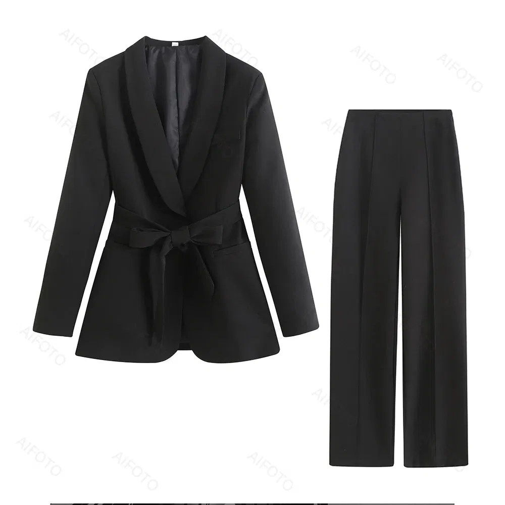 Color: Beige, Maternity Size: M - Black Women's Suit Pregnancy Photoshoot Clothes Chic Outerwear Long Tassel Buckle Waist Belt Blazer Maternity Photography Outfit