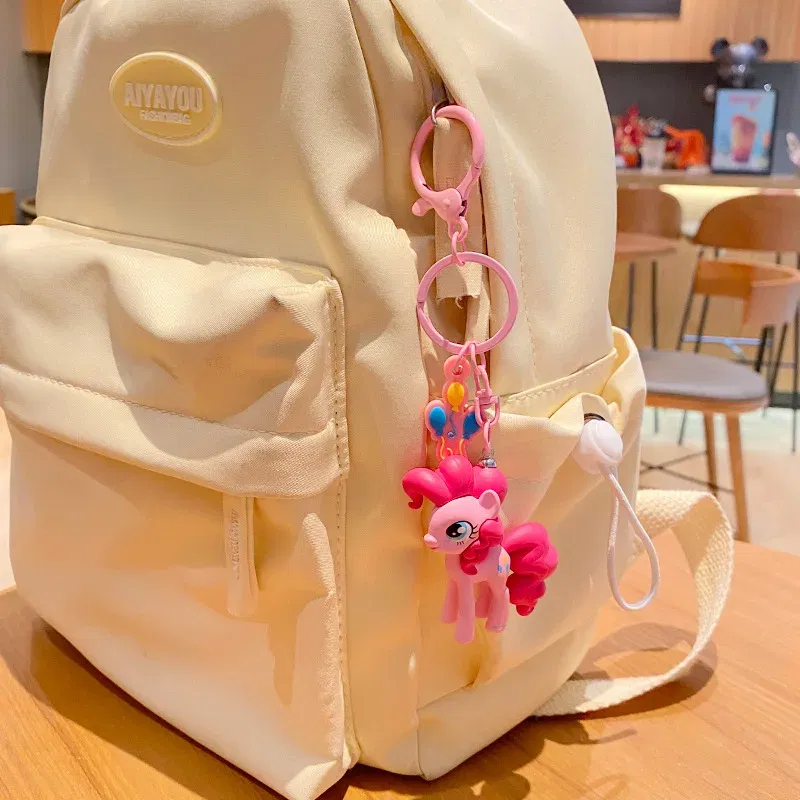 Color: WHITE, Ships From: CHINA - Cartoon My Little Pony Toy Keychain Twilight Sparkle Pinkamena Diane Pie Fluttershy Rarity Rainbow Dash Key Buckle Keyring Gift