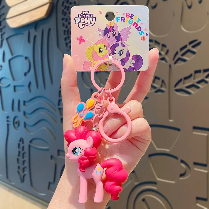 Color: WHITE, Ships From: CHINA - Cartoon My Little Pony Toy Keychain Twilight Sparkle Pinkamena Diane Pie Fluttershy Rarity Rainbow Dash Key Buckle Keyring Gift