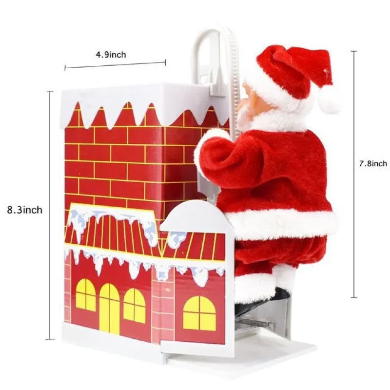 (🔥2023 BEST GIFT TO FAMILY🔥)Electric Chimney Climbing Santa Claus Musical Toys