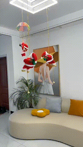 (🔥2023 BEST GIFT TO FAMILY🔥)Electric Chimney Climbing Santa Claus Musical Toys