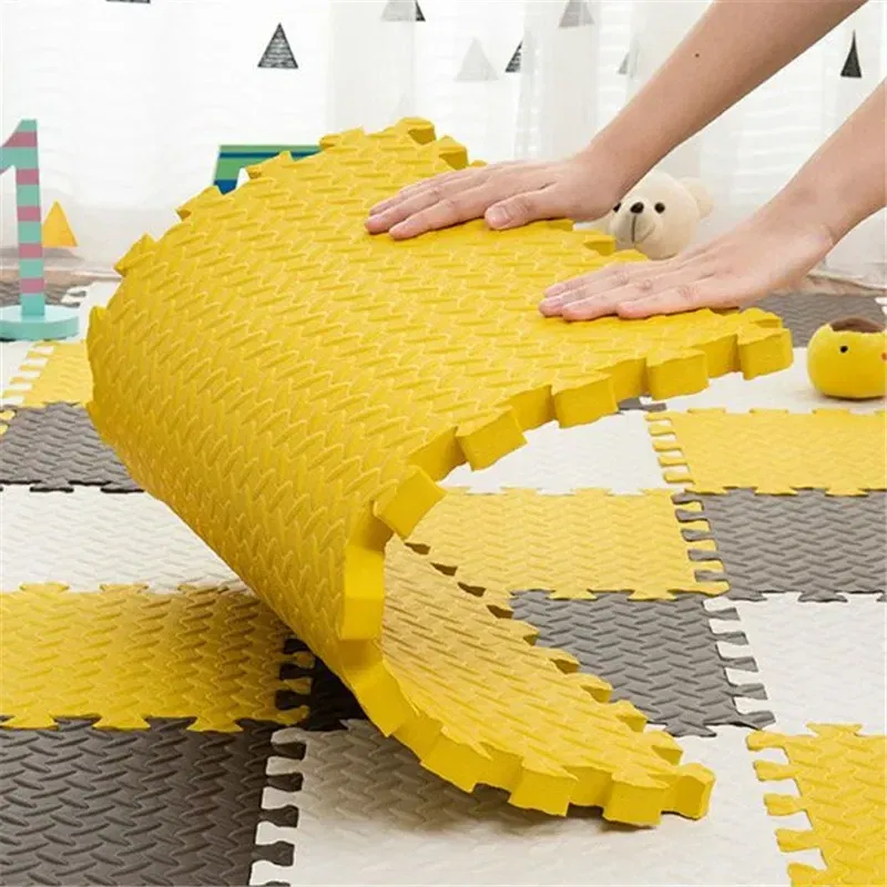 Color: Burgundy - Baby Mat 6PCS 30x30cm Tatame Play Mats Thick 2.5cm Baby Game Mat Tatames Foot Mat Floor Mat Puzzle Mat Playmat Baby Playroom Mat