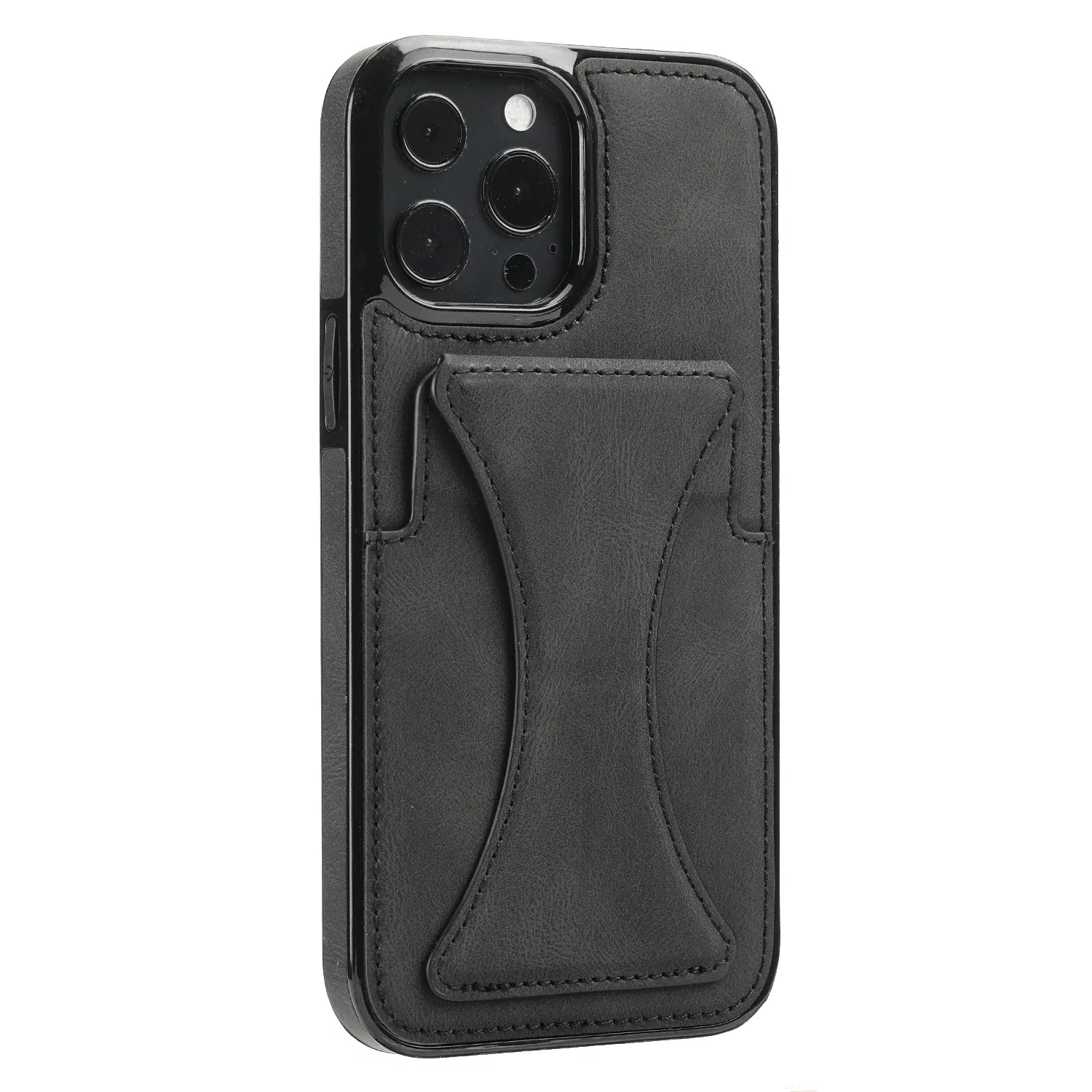 Color: black, Material: aluminum - For iPhone 16 Pro Max Plus Case 2024 With Magnetic Leather Kickstand Card Slot Wallet Back Cover Protection Shockproof Coque