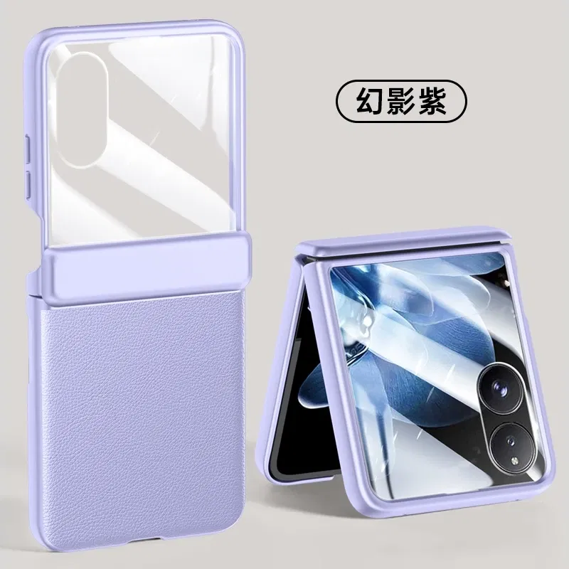 Color: PURPLE, Material: ABS - For Xiaomi Mix Flip Case Luxury Electroplating Leather Hinge Cover ForXiaomi Mix Flip Shockproof Bumper Camera Protection Shell