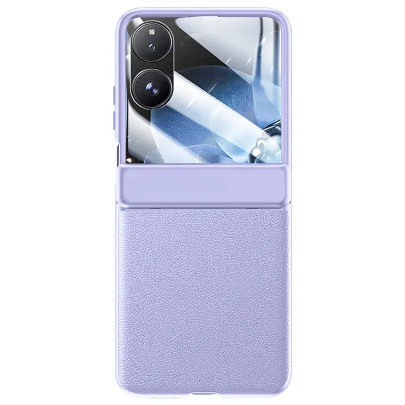 Color: PURPLE, Material: ABS - For Xiaomi Mix Flip Case Luxury Electroplating Leather Hinge Cover ForXiaomi Mix Flip Shockproof Bumper Camera Protection Shell