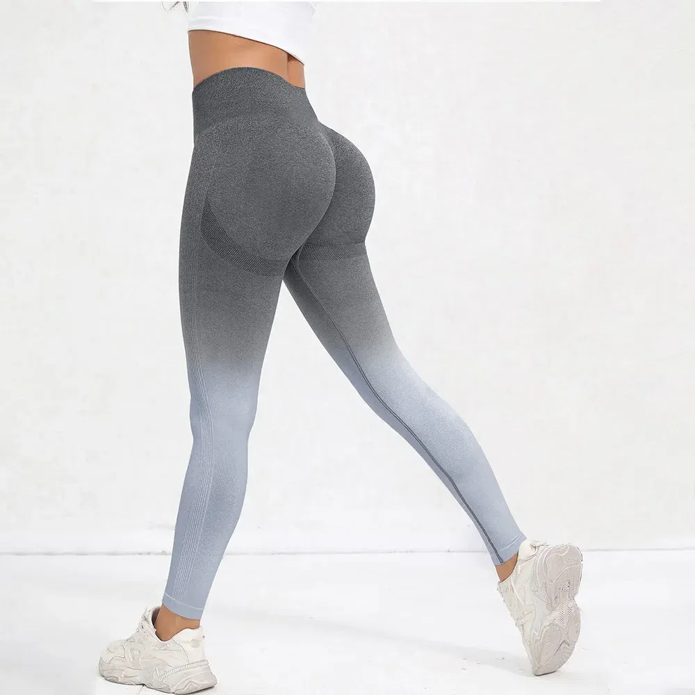 Color: GRAY, Size: XL - Tie Dye Seamless Leggings for Women High Waist Yoga Pants, Scrunch Butt Lifting Elastic Tights