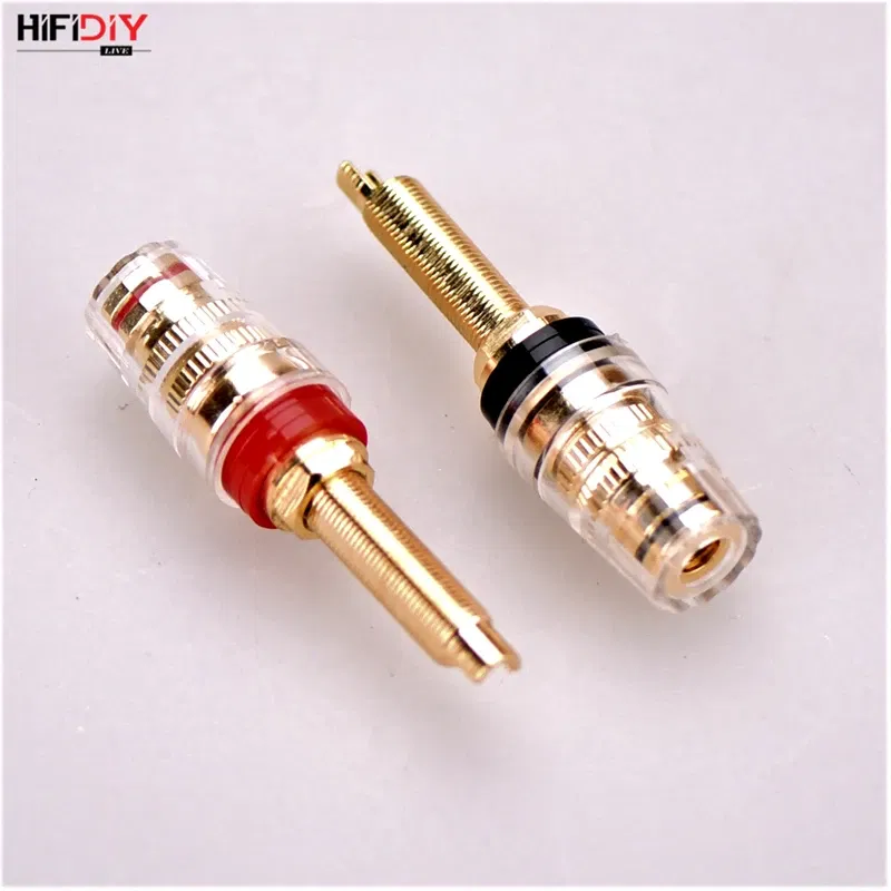 Color: WHITE, Bundle: Bundle 2 - HIFIDIY LIVE 2pcs speaker DIY terminal connector binding post HIFI amplifier Pure cupper Gold-plated Banana socket junction Box