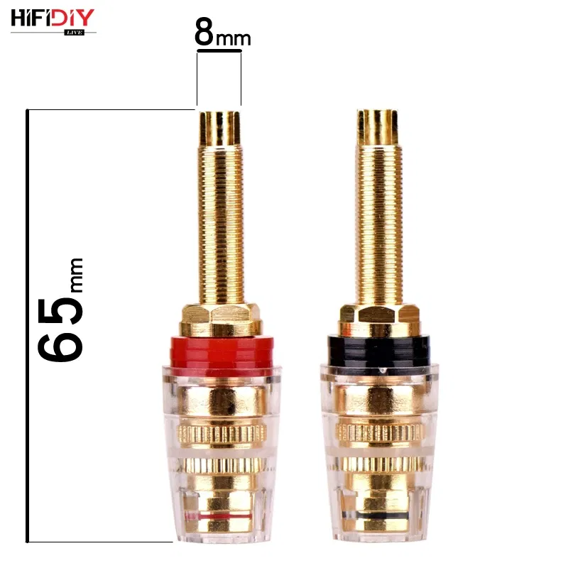 Color: WHITE, Bundle: Bundle 2 - HIFIDIY LIVE 2pcs speaker DIY terminal connector binding post HIFI amplifier Pure cupper Gold-plated Banana socket junction Box