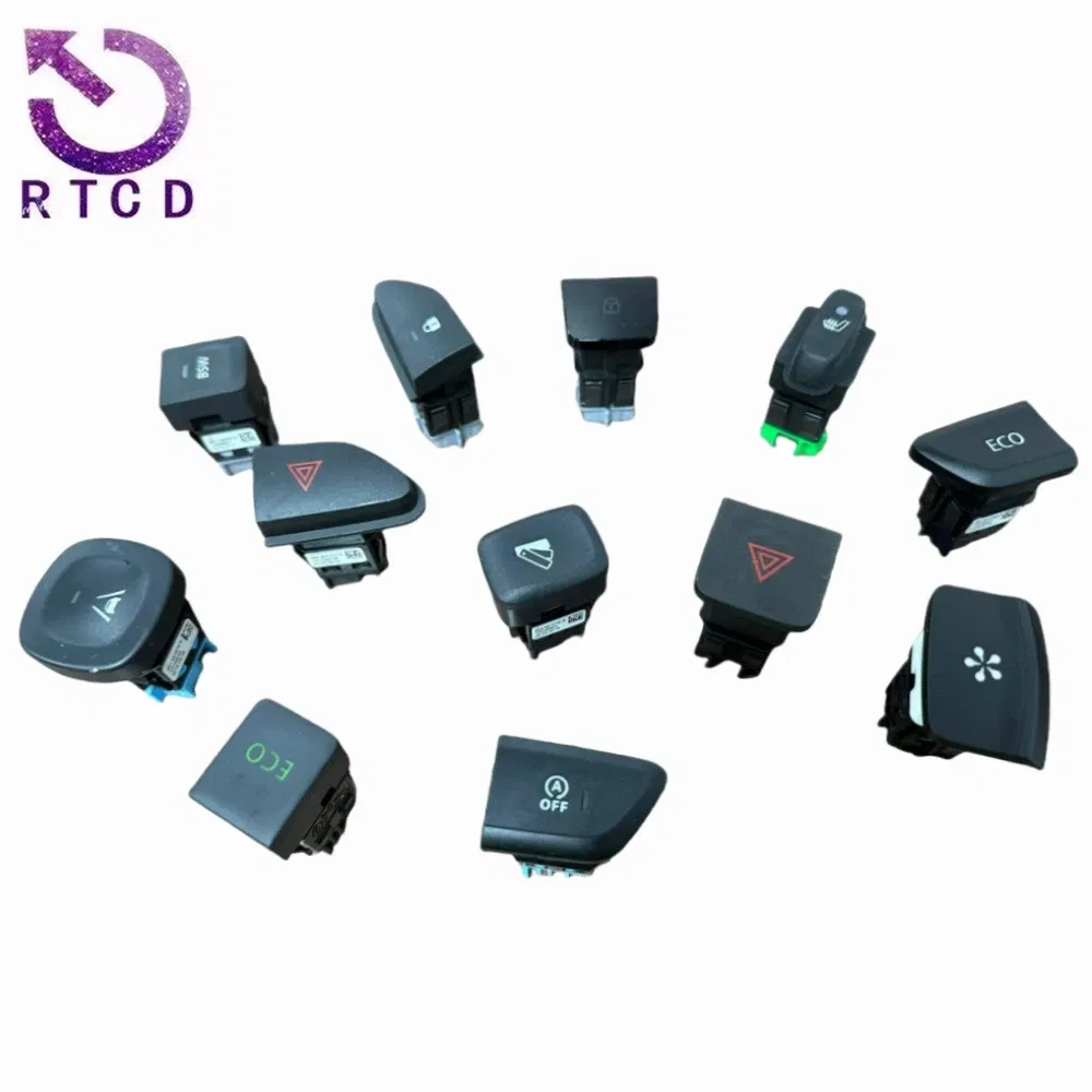 Color: Light  Blue, Ships From: CHINA - ECO start stop emergency light switch anti slip lock seat adjustment switch air conditioning switch ACC FOR Renault