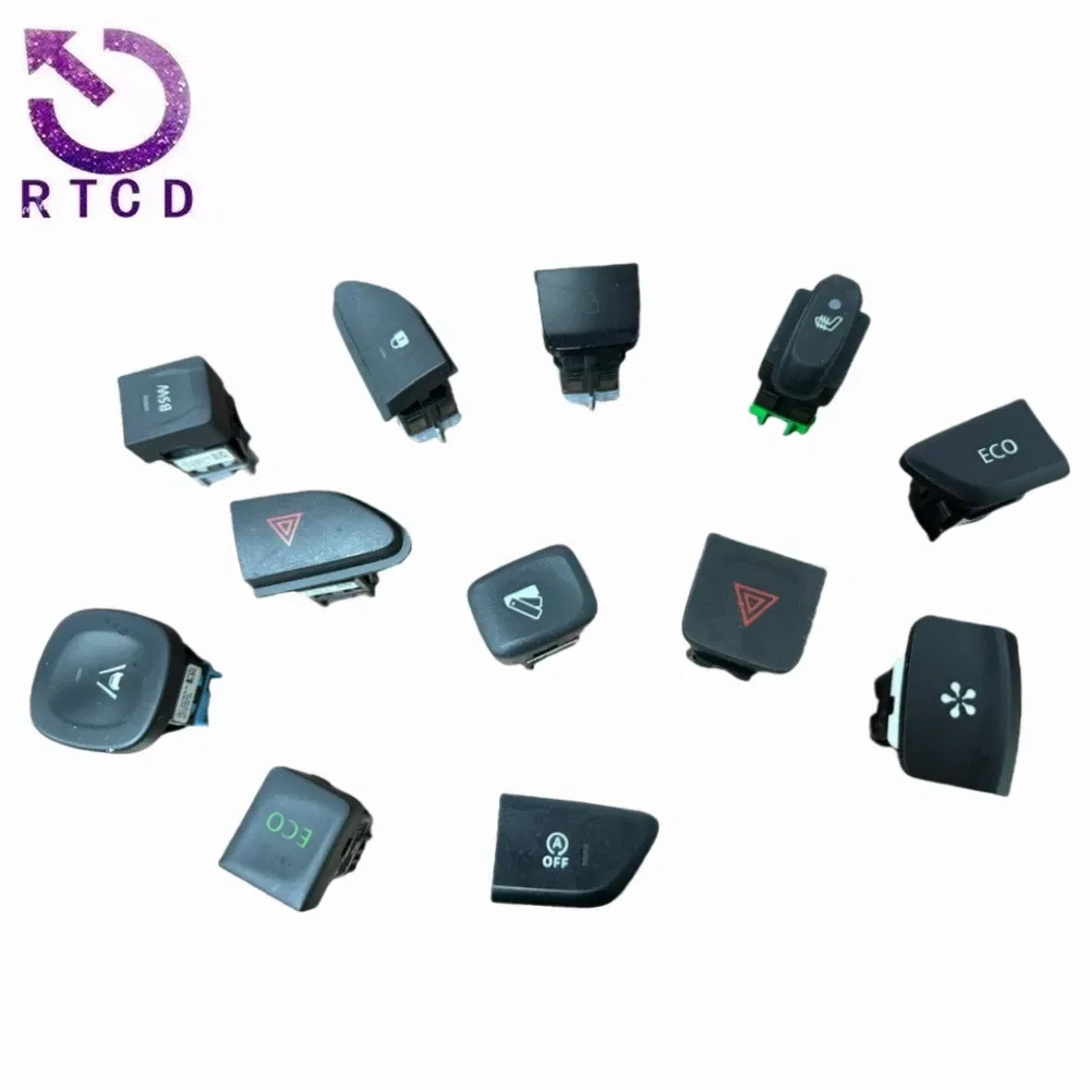 Color: Light  Blue, Ships From: CHINA - ECO start stop emergency light switch anti slip lock seat adjustment switch air conditioning switch ACC FOR Renault