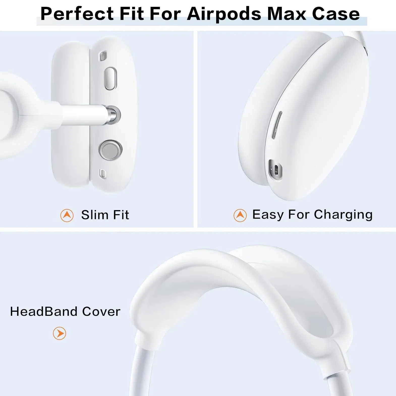 Color: Pink - Silicone Case Cover for AirPods Max (2024/2020)Accessories Soft Silicone Skin Protector ,Anti-Scratch Ear Pad Case Cover