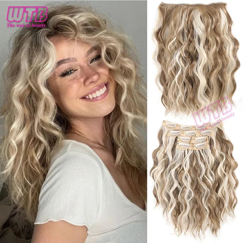 Color: #35 - Synthetic Heat Resistant Hair Extensions Multi Color Clip-in Body Wave 12inch 4 PCS Double Weft for Women Girl Daily Party Use