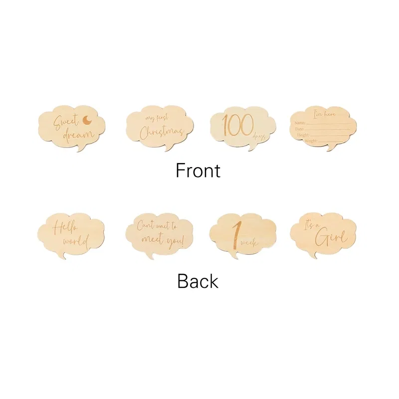 Color: Fuchsia, Ships From: CHINA - Baby Balloon Milestone Number Monthly Memorial Month Card Newborn Baby Wooden Engraved Age Photography Accessories Birthing Gift