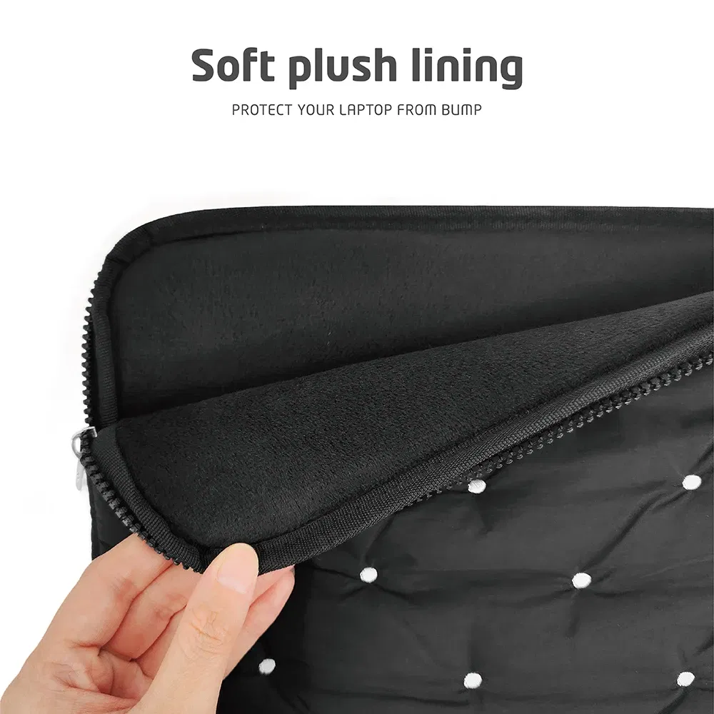 Color: black, Size: 15.6-inch - Laptop bag for macbook air 13 case 13-14 Inch puffy notebook pouch 15-16Inch Cute laptop sleeve 9-11 Inch Tablet Sleeve girl bag