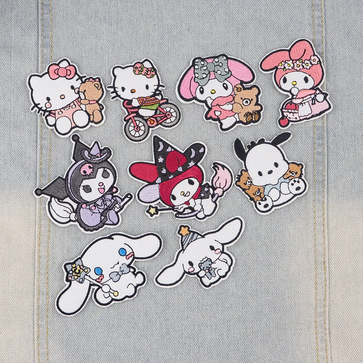 Color: Antique Copper - Anime White Dog Patches for Clothing Kawaii Embroidered Patches on Clothes Stickers DIY Ironing Appliques Jacket Jeans Stripes