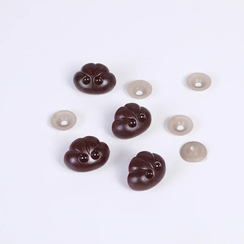 Color: Brown, Size: L - DIY 10Pcs 5/12/20MM Dog Nose Smooth Accessory Plug in Animal Plastic Personalized Nose Crochet Toy Doll Making Supply Plush Doll