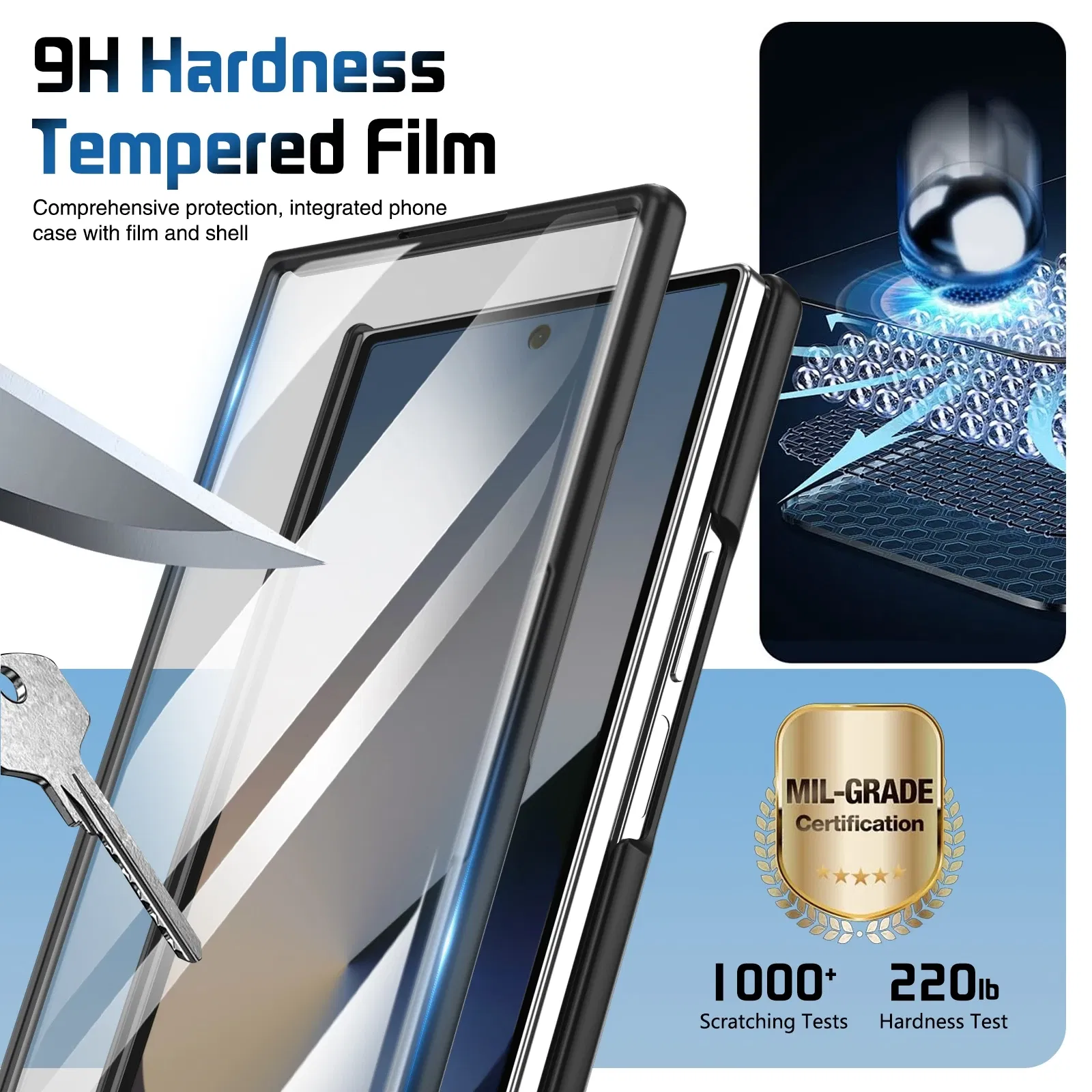 Color: Gold, Material: aluminum - For Samsung Galaxy Z Fold 7 6 5 4 3 Wristband Hinge Lens Holder Phone Case Outer Screen Glass Film Protection Shockproof Cover