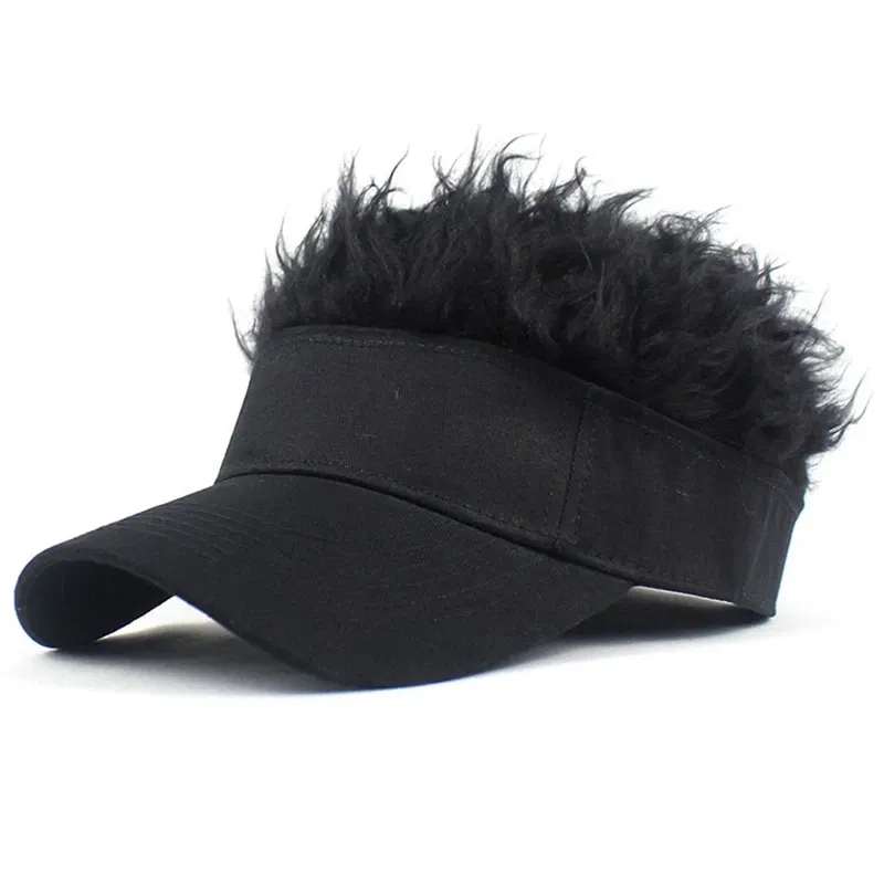 Color: Champagne, Size: One Size - 2023 Men Women Baseball Cap With Spiked Hairs Wig Hat  Spiked Wigs Casual Unisex Sunshade Adjustable Sun Visor