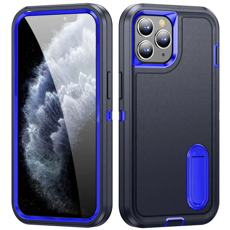 Color: Clear, Material: PE - PKCASE Shockproof Case For iPhone 13 Mini 12 11 Pro Max 6 7 8 Plus Bracket Protective Cover For iPhone X XS XR SE 2020 2022