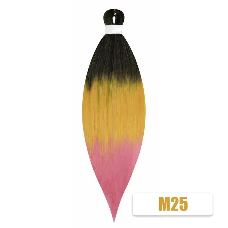 Color: M#33, Stretched Length: 26inches, Bulk Buy: 3Pcs/Lot - Kanekalon 26inch Hot Water Set Pre Stretched Jumbo Braiding Hair Box Twist Braids Synthetic Hair Extensions For Women Soft Yaki