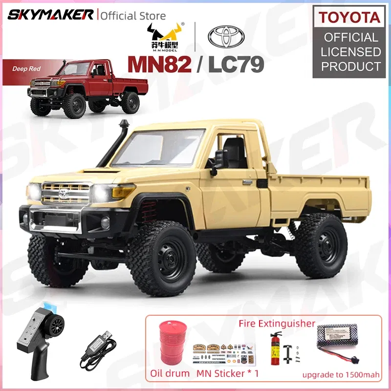 Color: Black - 1:12 Rc Car Mn Model Mn82 Retro Full-scale Simulation Lc79 RTR 2.4g 4WD 280 Motor Remote Control Pickup RC Truck Model Car Toys