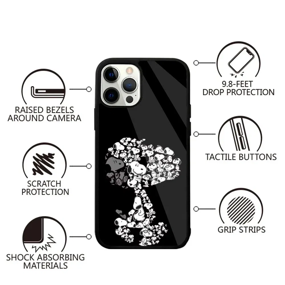 Color: Beige, Material: PP - Anime Cartoon-S-Snoopy-s Phone Case For iPhone 16,15,14,13,12,11,Plus,Pro,Max,Mini Magsafe Magnetic Wireless Charging