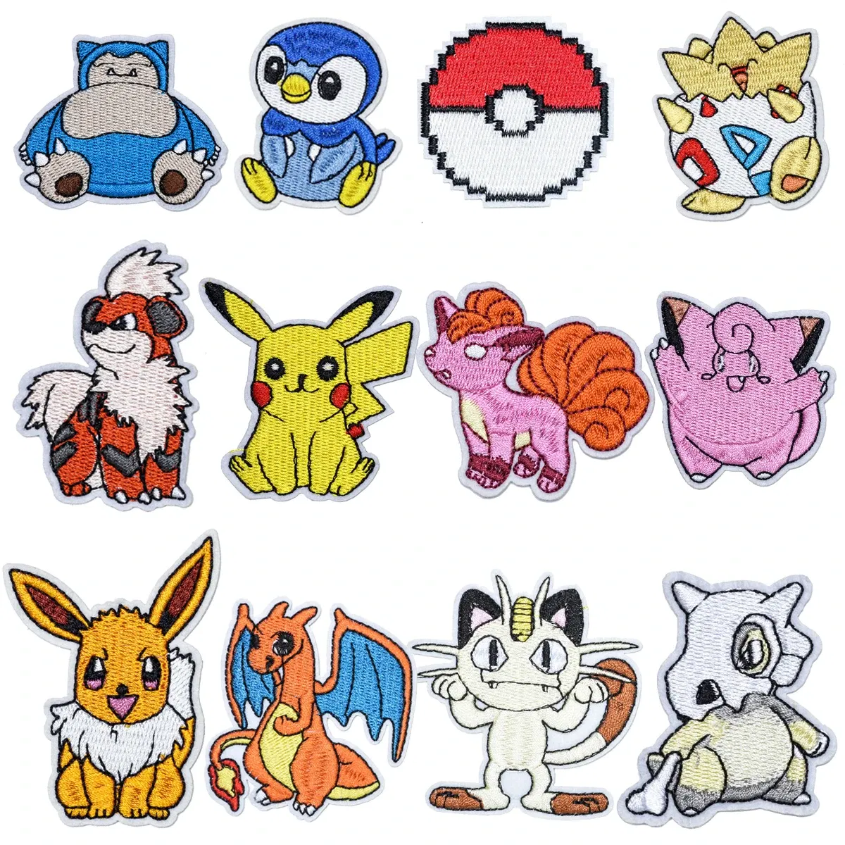 Color: Nickel-Free White - Kawaii Animals Patch Anime Game Embroidered Patches For Clothing DIY Iron on Patches For Clothes Cartoon Patch Stickers
