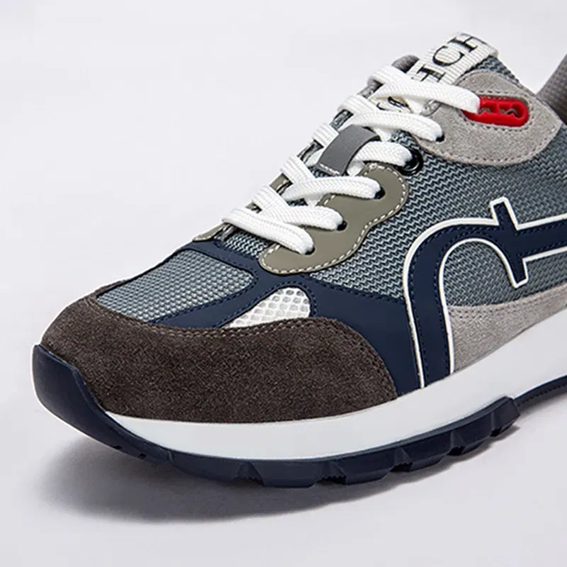 New Cow suede Mesh Splicing Men's Outdoor Sports Shoes - Bone Correction