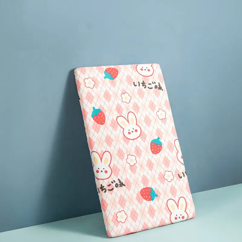 Color: Silver - 130cm * 70cm Cotton Crib Top Baby Bed Cover Child Infant Newborn Mattress Cover Twill Cotton Bedding