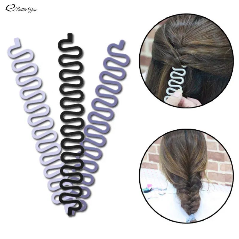Color: Yellow - 8 Colors Lady French Hair Braiding Tool Hair Twist Braider Easy to Use DIY Accessories Fashion Salon Women Braider Maker Tool